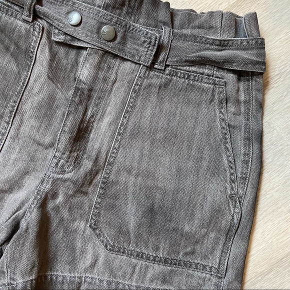 Madewell Denim Snap-Belt Paperbag Shorts Pale Grey - Picture 6 of 16